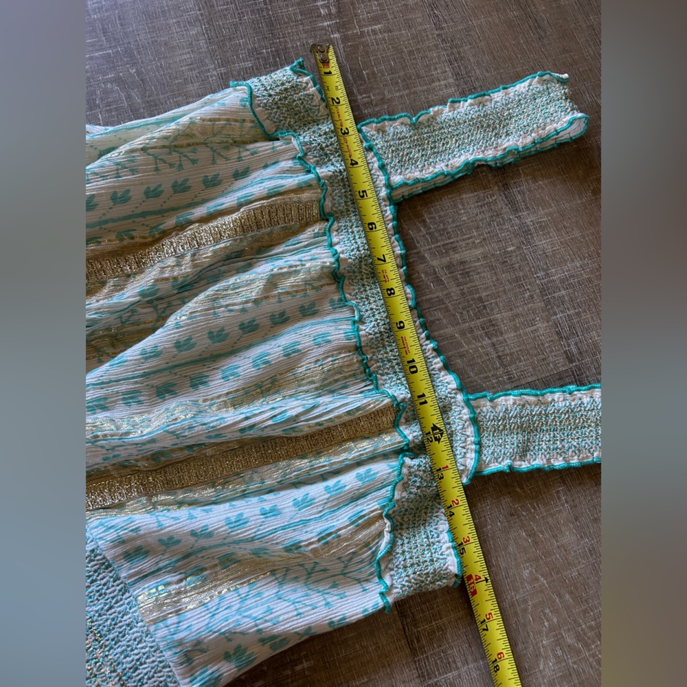 Soft Surroundings Aegean Tiered Maxi Dress Boho Metallic Size M Beachy NWOT - Picture 10 of 15